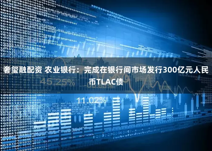 奢玺融配资 农业银行：完成在银行间市场发行300亿元人民币TLAC债
